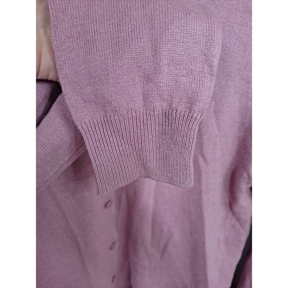 August Silk Cashmere Silk Pink Button Up Cardigan Size M - Picture 3 of 8
